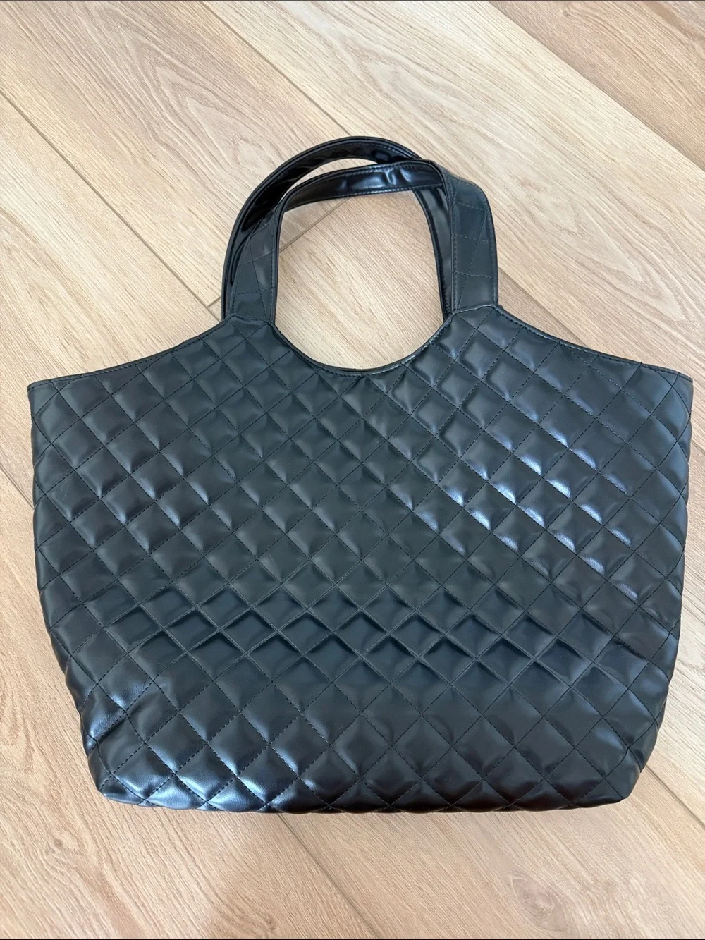 Black Quilted Tote Bag